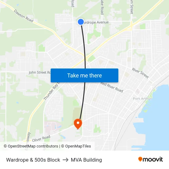 Wardrope & 500s Block to MVA Building map