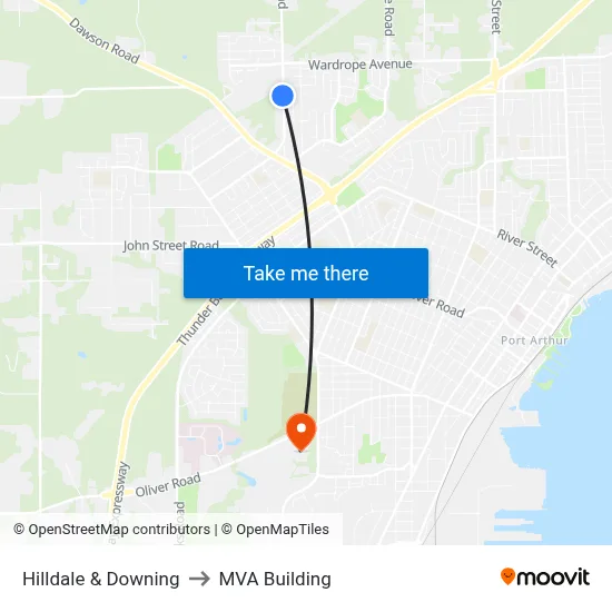 Hilldale & Downing to MVA Building map