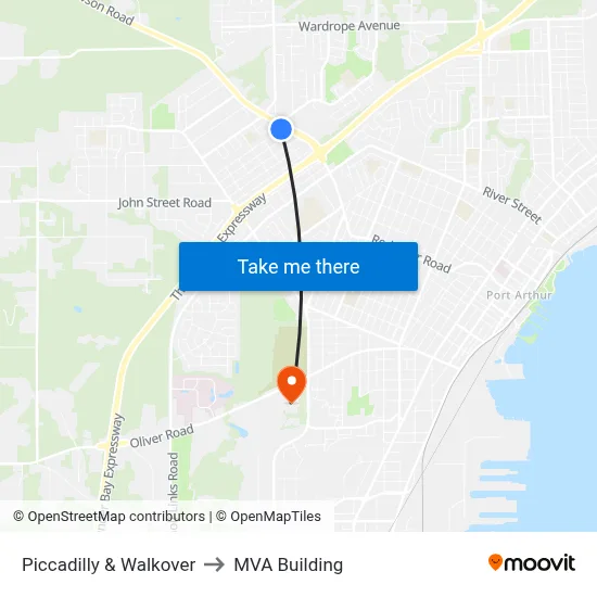 Piccadilly & Walkover to MVA Building map