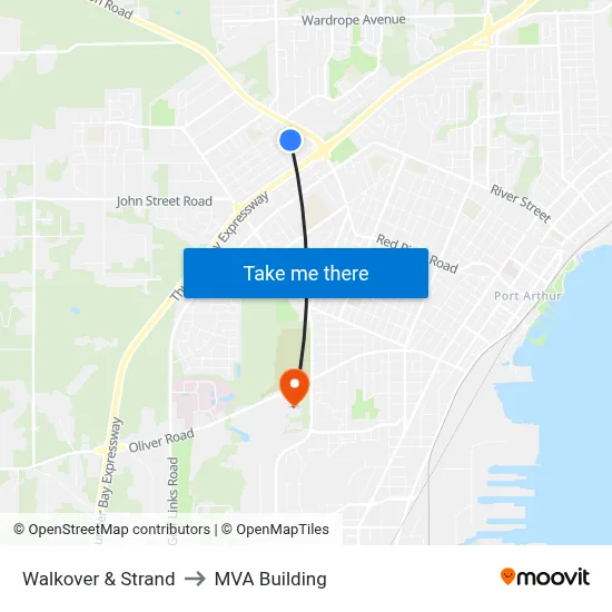 Walkover & Strand to MVA Building map