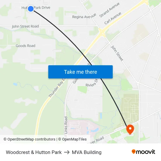 Woodcrest & Hutton Park to MVA Building map
