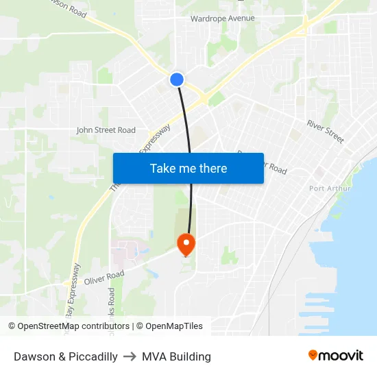 Dawson & Piccadilly to MVA Building map