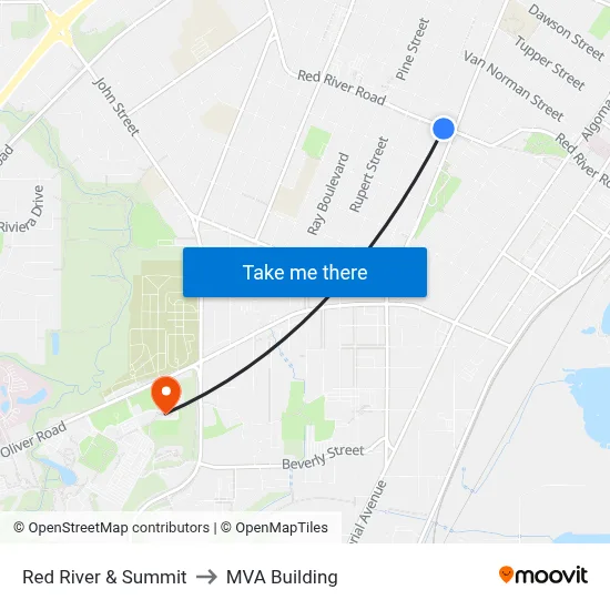 Red River & Summit to MVA Building map