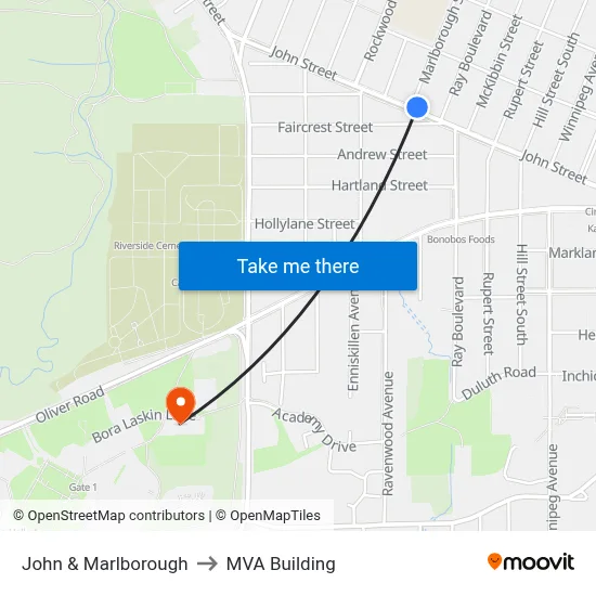 John & Marlborough to MVA Building map