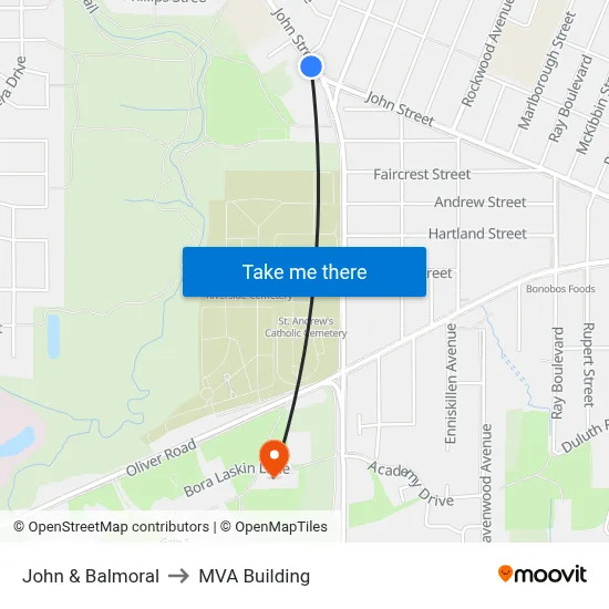 John & Balmoral to MVA Building map
