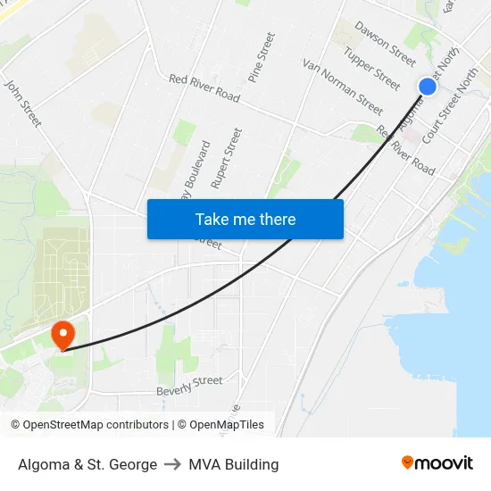 Algoma & St. George to MVA Building map