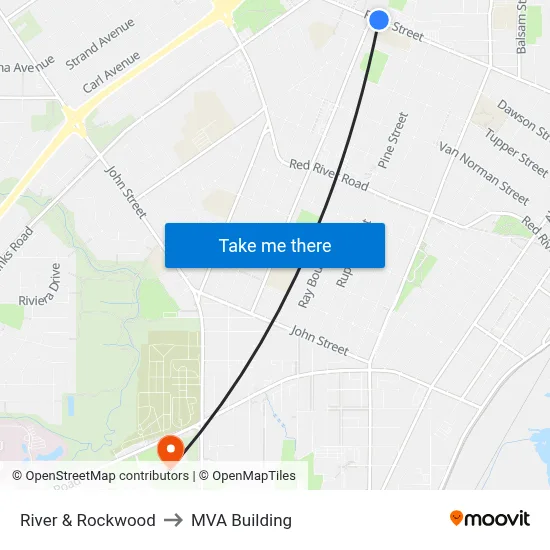 River & Rockwood to MVA Building map