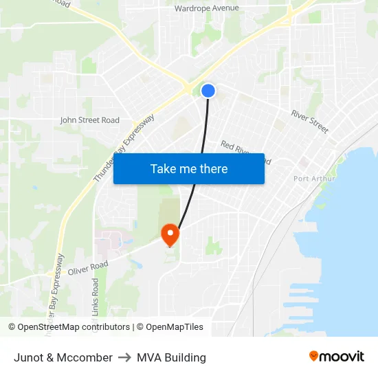 Junot & Mccomber to MVA Building map