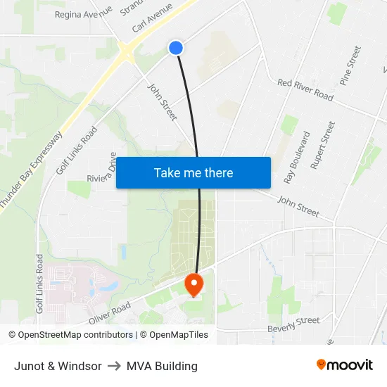 Junot & Windsor to MVA Building map