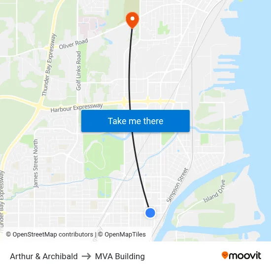 Arthur & Archibald to MVA Building map