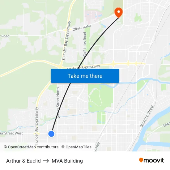 Arthur & Euclid to MVA Building map