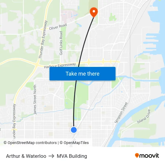 Arthur & Waterloo to MVA Building map
