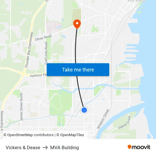 Vickers & Dease to MVA Building map