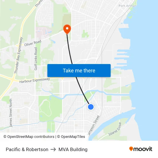 Pacific & Robertson to MVA Building map