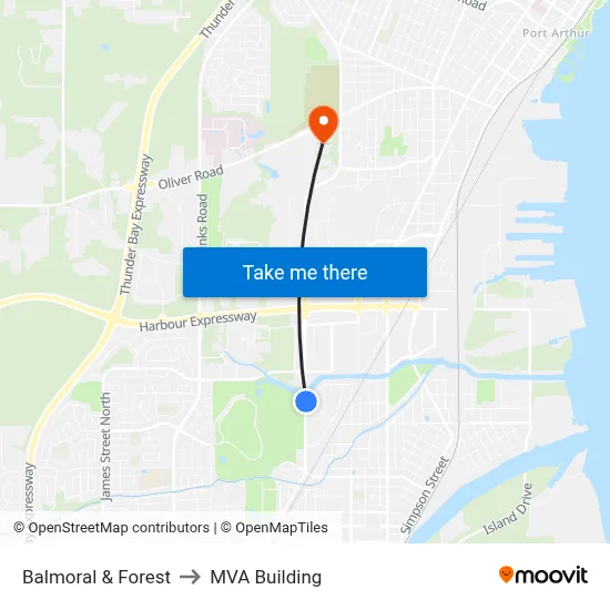 Balmoral & Forest to MVA Building map