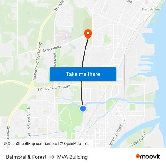 Balmoral & Forest to MVA Building map