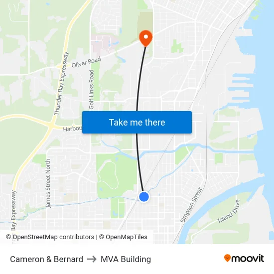 Cameron & Bernard to MVA Building map