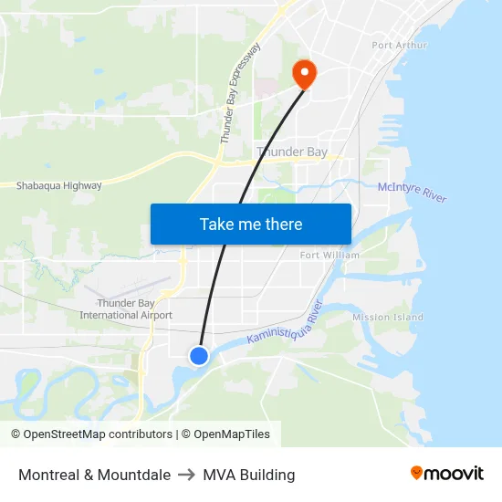 Montreal & Mountdale to MVA Building map