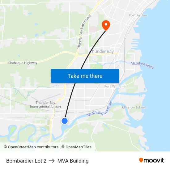 Bombardier Lot 2 to MVA Building map