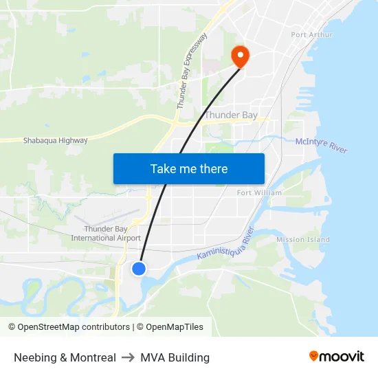 Neebing & Montreal to MVA Building map