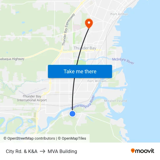 City Rd. & K&A to MVA Building map