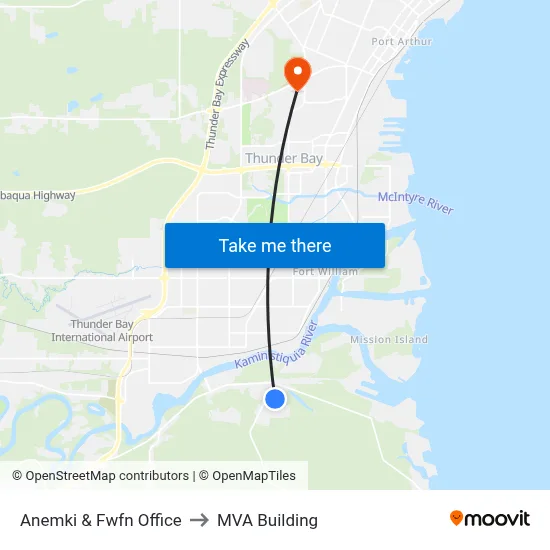 Anemki & Fwfn Office to MVA Building map