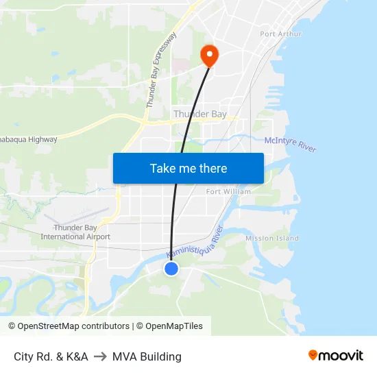 City Rd. & K&A to MVA Building map