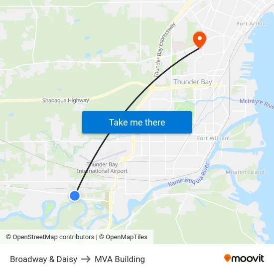 Broadway & Daisy to MVA Building map