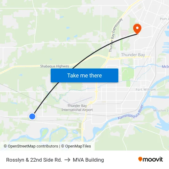 Rosslyn & 22nd Side Rd. to MVA Building map