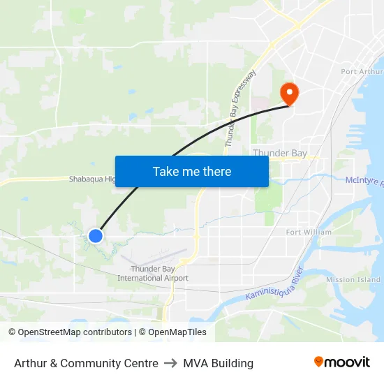 Arthur & Community Centre to MVA Building map