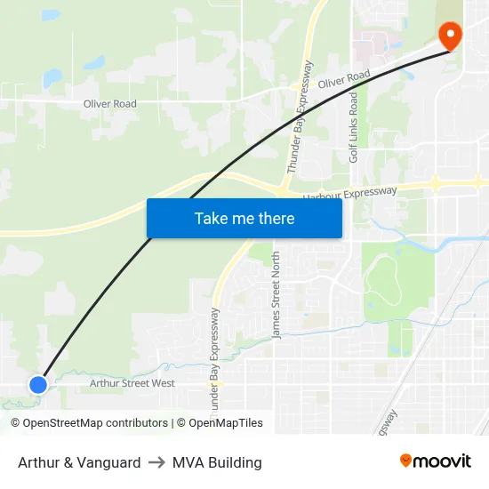 Arthur & Vanguard to MVA Building map