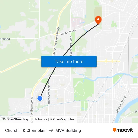 Churchill & Champlain to MVA Building map