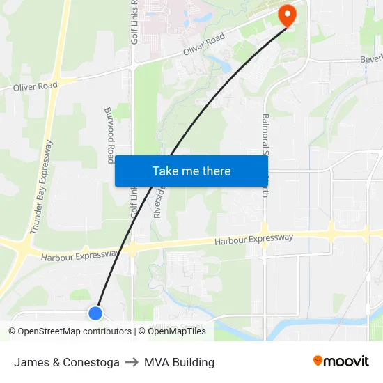 James & Conestoga to MVA Building map