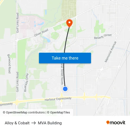 Alloy & Cobalt to MVA Building map