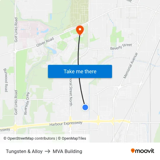 Tungsten & Alloy to MVA Building map