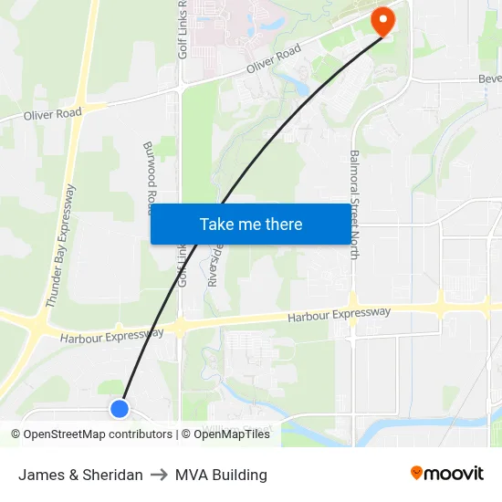James & Sheridan to MVA Building map