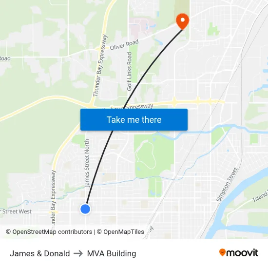 James & Donald to MVA Building map