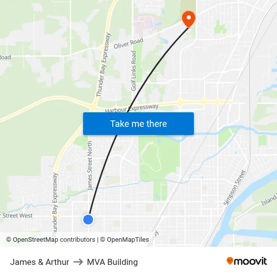 James & Arthur to MVA Building map