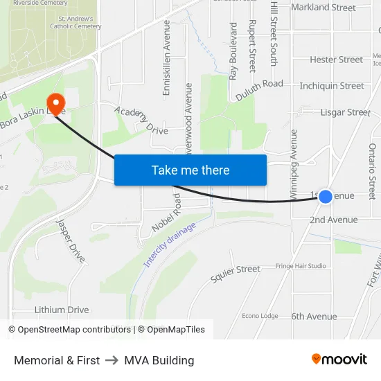 Memorial & First to MVA Building map