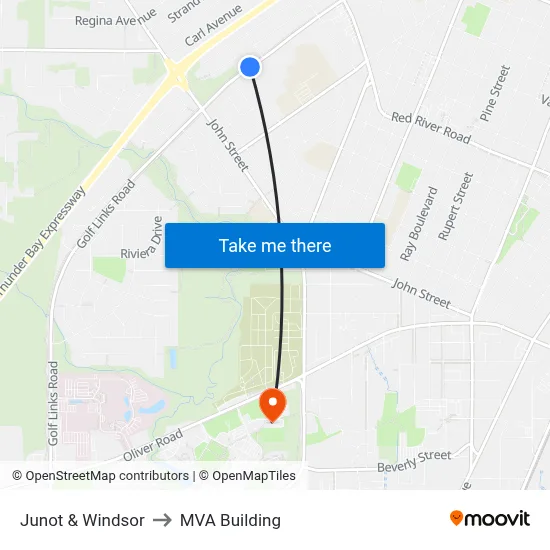 Junot & Windsor to MVA Building map