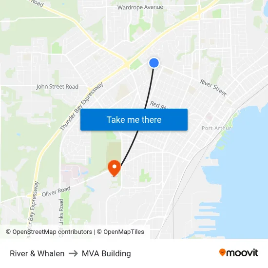 River & Whalen to MVA Building map