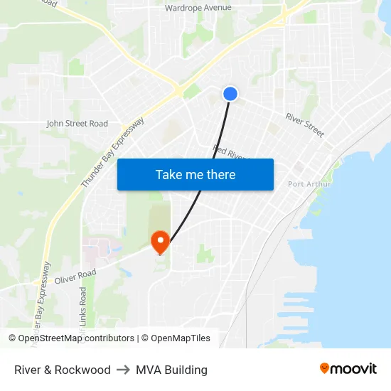 River & Rockwood to MVA Building map