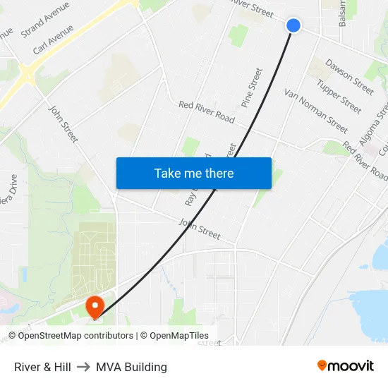 River & Hill to MVA Building map
