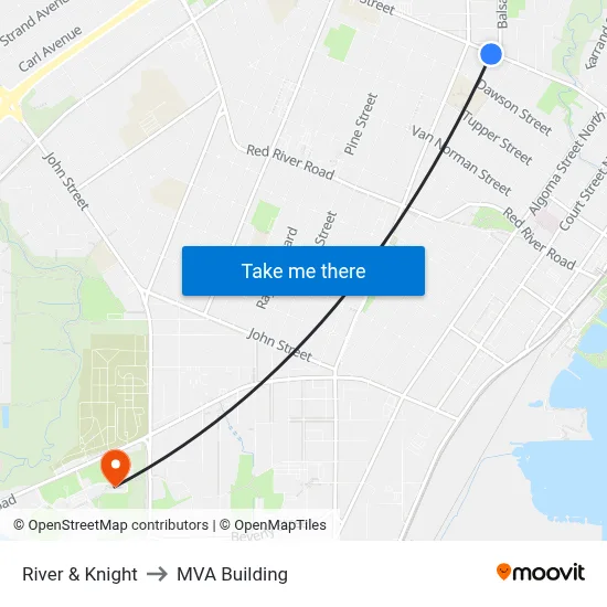 River & Knight to MVA Building map