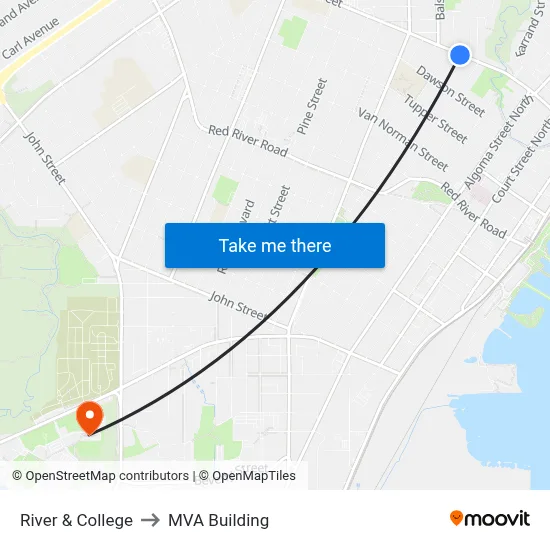 River & College to MVA Building map