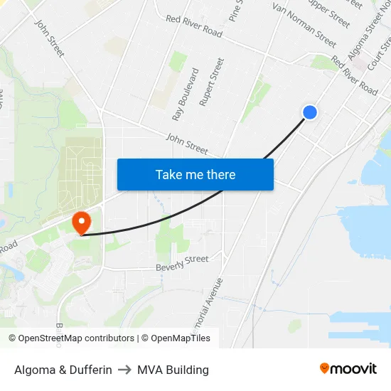 Algoma & Dufferin to MVA Building map