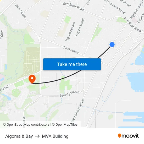 Algoma & Bay to MVA Building map