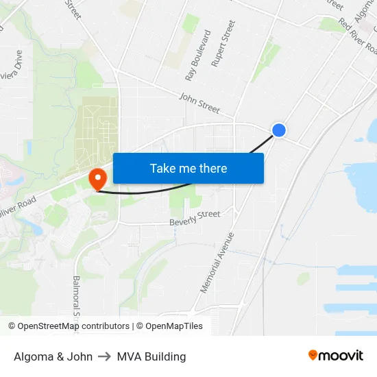 Algoma & John to MVA Building map