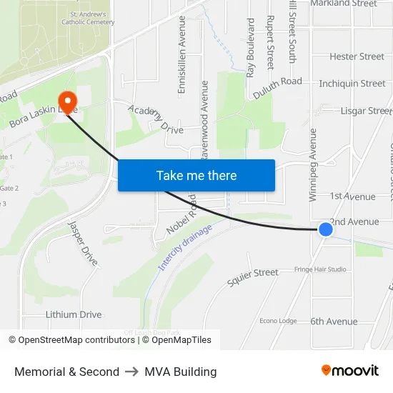 Memorial & Second to MVA Building map