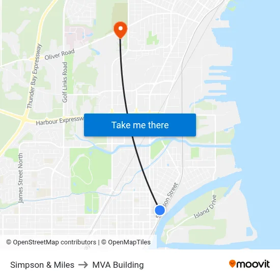 Simpson & Miles to MVA Building map
